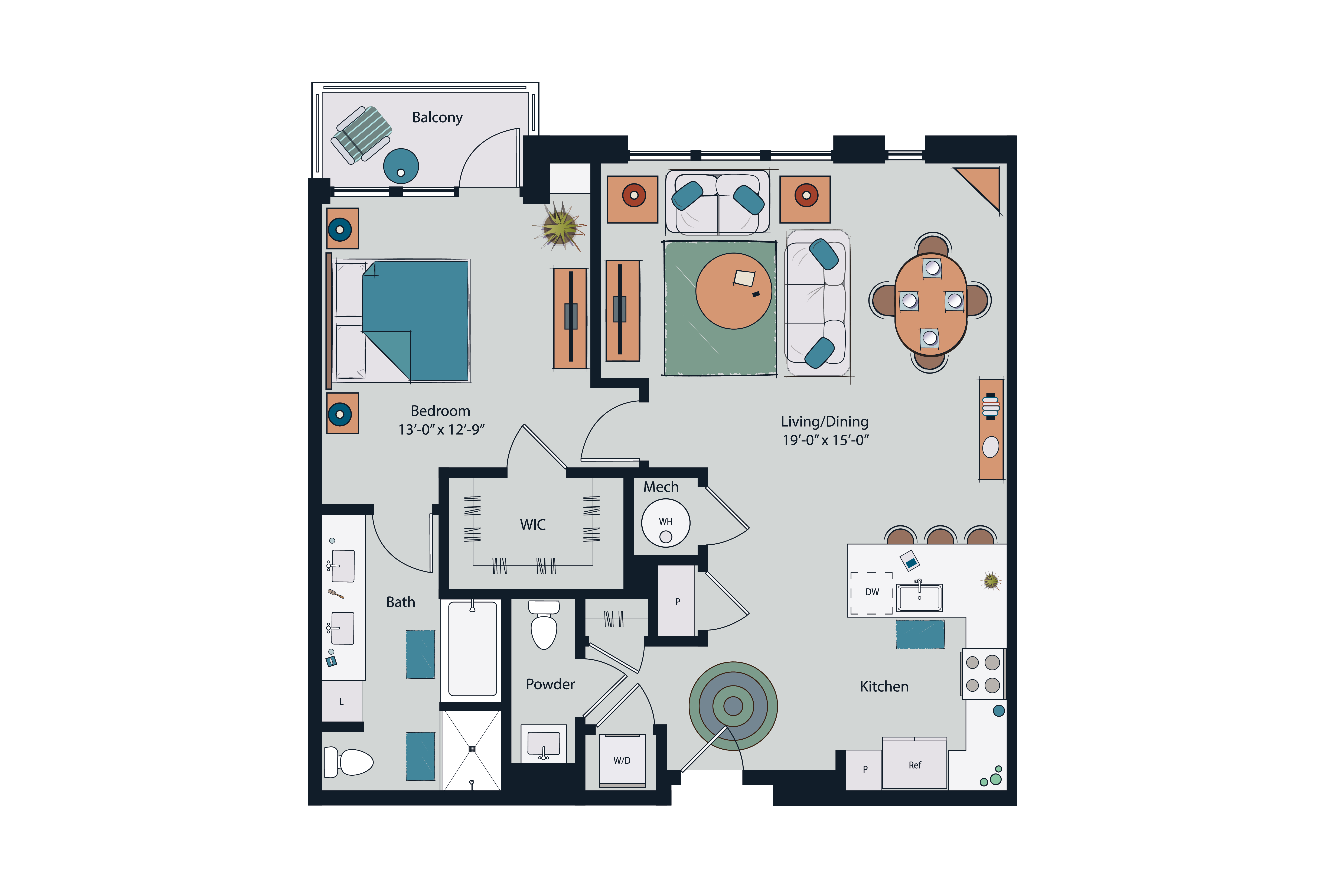 Floor plan layout diagram for A17